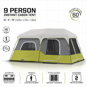 <span class=keywords><strong>Tenda</strong></span> Istantanea per 9 Persone, Quattro Stagioni, Doppio Strato, Impermeabile, Antineve, Montaggio Rapido, Pieghevole, per <span class=keywords><strong>Campeggio</strong></span> Familiare all'Aperto - Product Image 1