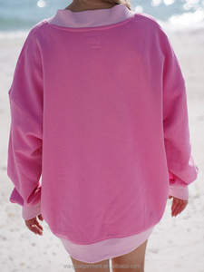 <span class=keywords><strong>Felpa</strong></span> da <span class=keywords><strong>Donna</strong></span> OEM di Alta Qualità con Scollo a V, Casual, Morbida, in Misto Cotone, Lavorata a Maglia, <span class=keywords><strong>Oversize</strong></span>, con Logo Personalizzato - Product Image 4