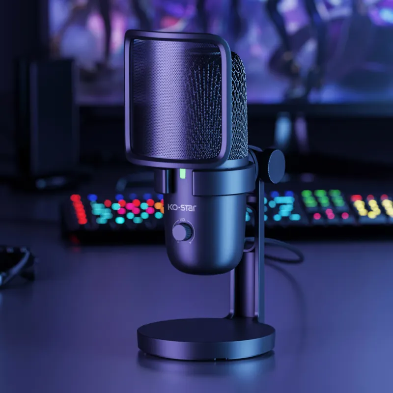 Video kayıt karaoke oyun mikrofon masaüstü akış kondenser mikrofonlar stüdyosu Podcast mikrofon