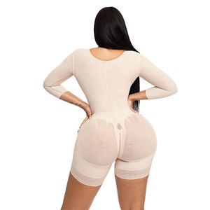 Body de media pierna con sujetador, mangas largas, cierre CENTRAR, cremallera PERINEAL, ropa moldeadora adelgazante postop, carcasas Colombianas - Product Image 2