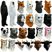 Masques de tête d'animaux à bouche ouverte de styles variés en matériau blister, amusants, pour costume de fête d'Halloween, fabrication sur mesure