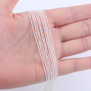 ลูกปัดมุกน้ำจืดแท้ขนาด0.7-0.9มม. ไข่มุกสีขาวรูปทรงมันฝรั่งสำหรับทำเครื่องประดับ - Product Image 1