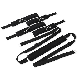 Kit de Contrainte et de Liaison pour Lit, avec Harnais Corporel en Éponge et Ruban Noir, Menottes et Liens de Cheville, pour Positions Submissives, pour Femmes et Hommes, pour Adultes - Product Image 4