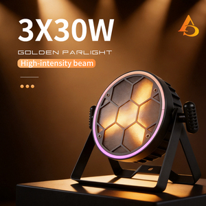 AICPOSE Projecteur Par LED Vintage Nid d'Abeille Doré Haute Luminosité 3x30W avec Anneau RGB pour Mariages et Studios - Product Image 2