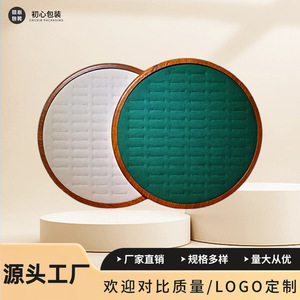 Round Walnut Wood Grain Jewelry Tray 68 Slot <b>Ring</b> Earring Display Storage Tray Microfiber Lined One Piece - Product Image 4