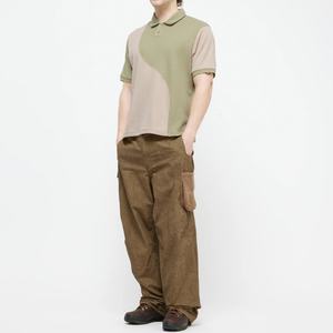 Chemises polo en coton doux à manches courtes pour hommes, avec logo personnalisé, style décontracté, tricot thermique gaufré, chemises polo à panneaux ondulés - Product Image 3