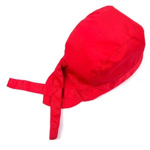 Cotton Chef Hat Red Solid Color Unisex Pirate Hat For Restaurant Bar Staff Uniforms - Product Image 3