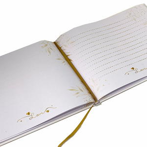 Livre d'or de mariage en feuille d'or avec un design unique, livres de vœux de mariage de luxe, coffret cadeau en papier écologique, vente populaire - Product Image 5
