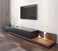 Nordique moderne Simple rétractable noyer noir meuble TV Table basse combinaison pour petit appartement chambre ou salon