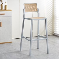 Tabourets de bar en plastique populaires Siège en plastique à dossier haut Chaise de comptoir de bar en rotin PP