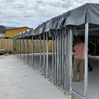 Tente rétractable extérieure pour atelier d'usine, résistante aux UV, imperméable, en PVC robuste, avec structure en tuyaux galvanisés et roues, toutes saisons