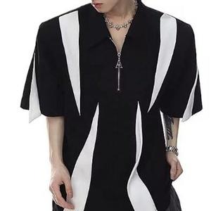<span class=keywords><strong>Camiseta</strong></span> de hombre 2026 personalizada con cremallera metálica y empalmes, <span class=keywords><strong>manga</strong></span> <span class=keywords><strong>corta</strong></span>, con <span class=keywords><strong>hombreras</strong></span> - Product Image 6