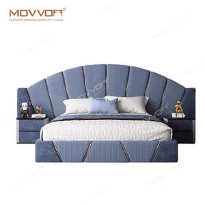 Luxe Italiaans Echt Lederen <span class=keywords><strong>Bed</strong></span> Hoog Hoofdeinde Koningin/Kingsize Boog Regenboog Ontwerp Eigentijds Tweepersoonsbed Slaapkamermeubilair - Product Image 2