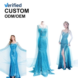 Beautyloves Nuovo Costume da Principessa <span class=keywords><strong>Elsa</strong></span> per Adulti, Abito da Regina per Halloween, Cosplay, Performance <span class=keywords><strong>di</strong></span> Personaggi Anime, in Poliestere - Product Image 1