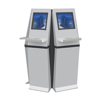 Kiosque d'auto-enregistrement à l'aéroport, acier laminé à froid multicolore, écran tactile capacitif, scanner de passeport, lecteur de code-barres, carte d'embarquement