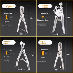 Alicates de muesca de oreja en forma de V en forma de U de acero inoxidable para cerdos, <span class=keywords><strong>granja</strong></span> veterinaria, marcado de orejas, Clip de número, equipo de cría de animales - Product Image 2
