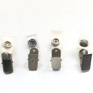 Clip de suspension pour badge en crocodile, modèle 2026, le plus vendu, avec sangle renforcée pour porte-badge d'identification, clip de badge de bureau en PVC et métal - Product Image 1