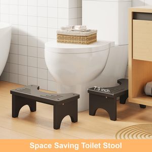 Taburete de inodoro negro JQ, taburete de caca de madera de bambú Natural para <span class=keywords><strong>adultos</strong></span> y niños - Product Image 3
