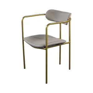 Cadeira de jantar para móveis domésticos por atacado, cadeira de tecido de veludo estilo nórdico com pernas douradas e cromadas