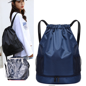 New Design Wet Dry Separation Custom Logo Sports <b>Drawstring</b> Gym Bag Pouch <b>Drawstring</b> <b>Backpack</b> with Logo for Swimming Beach - Product Image 3