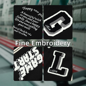 Chaqueta Varsity de Béisbol Retro Americana Unisex de Alta Calidad con Logotipo Frontal Personalizado y Bordado de Letras en el Cuello en V - Product Image 4