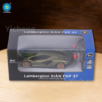 Voiture de course télécommandée Sian FKP 37 sous licence 1:24, jouet de supercar télécommandée avec lumières LED, 4 canaux, fonction Follow Me, intérieur-extérieur, USB 2.4GHz