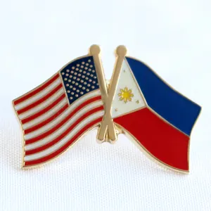 Pas de Minimum de Badge de revers en métal, drapeau de pays pour votre honneur USA et les Philippines