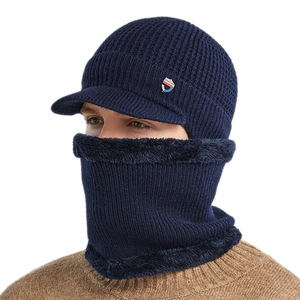 Itfabq35 — <span class=keywords><strong>ensemble</strong></span> de chapeau écharpe pour hommes, chapeau tricoté, chaud, doublure polaire, idéal pour l'hiver - Product Image 3