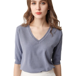 Özel kadın kazak kış uzun kollu triko kış giyim v yaka Jumper kazak rahat kadın kazak - Product Image 3