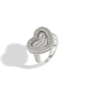 Anillo de Amor, Estilo Hip Hop Europeo y Americano, Incrustado con Circonita, Anillo Popular para Mujer - Product Image 4