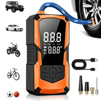 Compresseur de gonflage de pneus sans fil portable en ABS, jauge numérique 150 PSI, 19 L/min, arrêt automatique, gonflage rapide, urgence