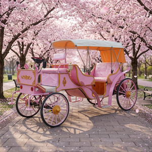 2026 Carrosse de mariage électrique rose, carrosse citrouille royal électrique à quatre roues pour le tourisme et le transport spécial, à vendre - Product Image 1