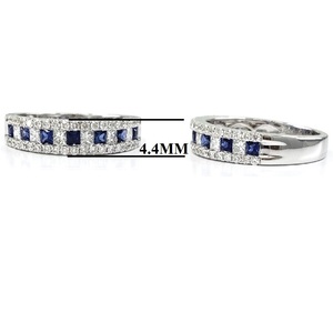 Bijoux sur mesure simplement de haute qualité platine blanc or massif véritable diamant bleu Royal saphir bague bande pour cadeau - Product Image 3