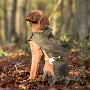 Custom <b>Dog</b> Harness British <b>Dog</b> Autumn Winter Trench Coat British Style Tweed Trench Coat Plaid Woolen Big <b>Clothes</b> <b>Dog</b> Harness - Product Image 2