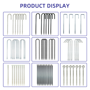 Piquets de sol en acier en forme de 7 <span class=keywords><strong>pour</strong></span> tente <span class=keywords><strong>d</strong></span>'auvent de construction extérieure Ancres de jardinage coupe-vent Finition zinguée - Product Image 5