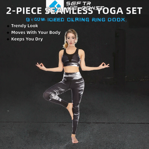 Conjunto Deportivo de 2 Piezas para Mujer, Sujetador Deportivo con Espalda Descubierta y Leggings de Cintura Alta, Conjunto de Yoga sin Costuras con Efecto Push-Up - Product Image 2