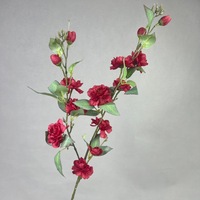 Fleur artificielle de camélia en soie à 2 têtes, à tige haute, pour décoration de mariage et aménagement paysager, branche de camélia artificielle en gros