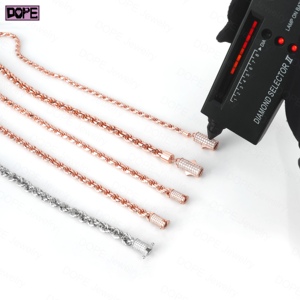 Stile Hip Hop catena in argento 925 massiccio 4mm 5mm collana uomo donna VVS Moissanite glassato fuori catenina intrecciata catena di corda - Product Image 4