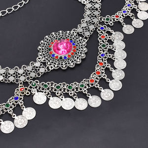 सिक्का लटकन कमर चेन पेट तुर्की जिप्सी शरीर श्रृंखला नृत्य गहने बोहेमियन विंटेज रजत मढ़वाया - Product Image 4