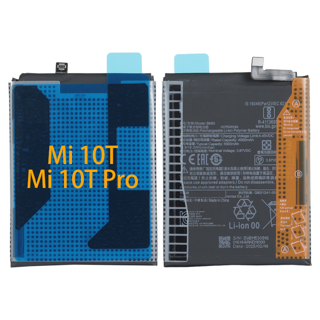 BM53 Replacement Battery 5000MAH for Xiaomi 10T 10T Pro for Mi 10T 5000mAh BM53 Replacement Battery