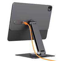 Support magnétique pour tablette en aluminium 360° °   Support de bureau réglable avec charge sans fil 18W Type-C pour iPad Pro 11-13 pouces