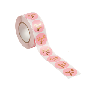 Etiquetas Personalizadas Ecológicas de Papel PLA de Grado Alimenticio, Fáciles de Retirar, con Impresión en Lámina Dorada para Bolsas de Comida Rápida (Diámetro Central) 1 pulgada - Product Image 1