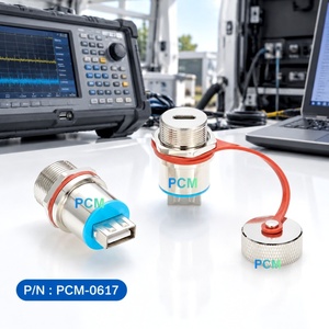 Adaptador USB 2.0 Tipo C Fêmea para USB-A Fêmea para Montagem em Chassi, para Equipamentos de Teste de Computadores IoT, IP67 - Product Image 2
