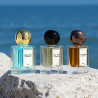 Bouteille de parfum de luxe vide en verre de 50 ml avec bouchon à bille, OEM ODM, haute qualité