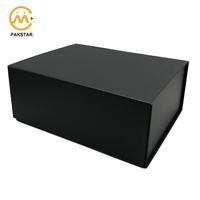 Boîte d'emballage magnétique cadeau en papier d'emballage de produit en carton pliable noir de luxe avec logo personnalisé