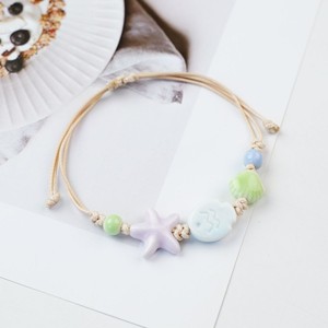 Bracelet extensible en céramique étoile de mer et perles, breloque océanique, style bohème, bijoux de plage pour femme - Product Image 2