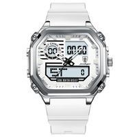 Montre électronique multifonctionnelle pour homme, style dessin animé, simple, étanche, lumineuse, à quartz, avec bracelet en silicone