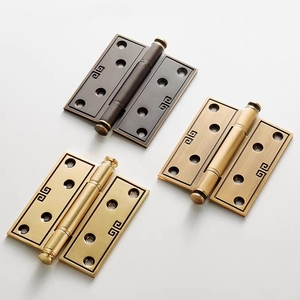 Bisagra plegable silenciosa de cobre de lujo de 4 pulgadas, manija de bloqueo de puerta de madera de latón macizo, rodamiento de espesor 3,0, bisagras modernas de fricción - Product Image 6