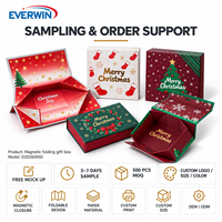 Boîte cadeau magnétique pliable personnalisée avec logo, surface mate écologique de qualité supérieure, pour emballages de bijoux de Noël et événements