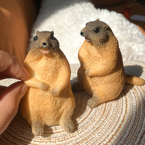 Jouet de simulation de marmotte pour enfants, modèle animalier, jouet cognitif, nouveauté, anti-stress, animal mignon à presser, cadeau pour fille - Product Image 5
